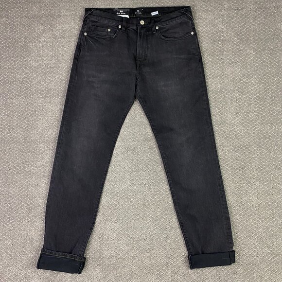 NWT Paul Smith Tapered Fit Black Organic Stretch Jeans Men's 30 Measure 32 x 31 - Picture 2 of 16